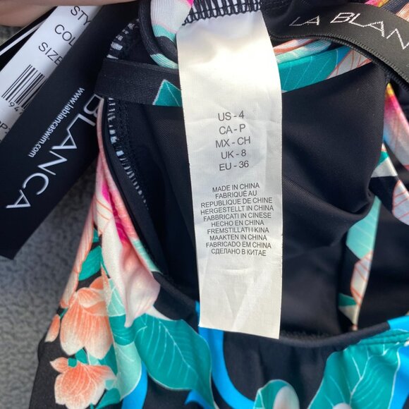 La Blanca Women's Multi Strap Cross Back One Piece Swimsuit Size 4,Beach,NEW - Picture 11 of 13